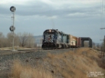 MRL 406 GP35 switching lines by Yellowstone River bridge